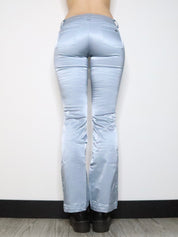 Ice Blue Satin Flare Pants (Small) 