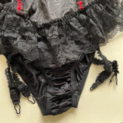 Vintage satin lace bodysuit sz L