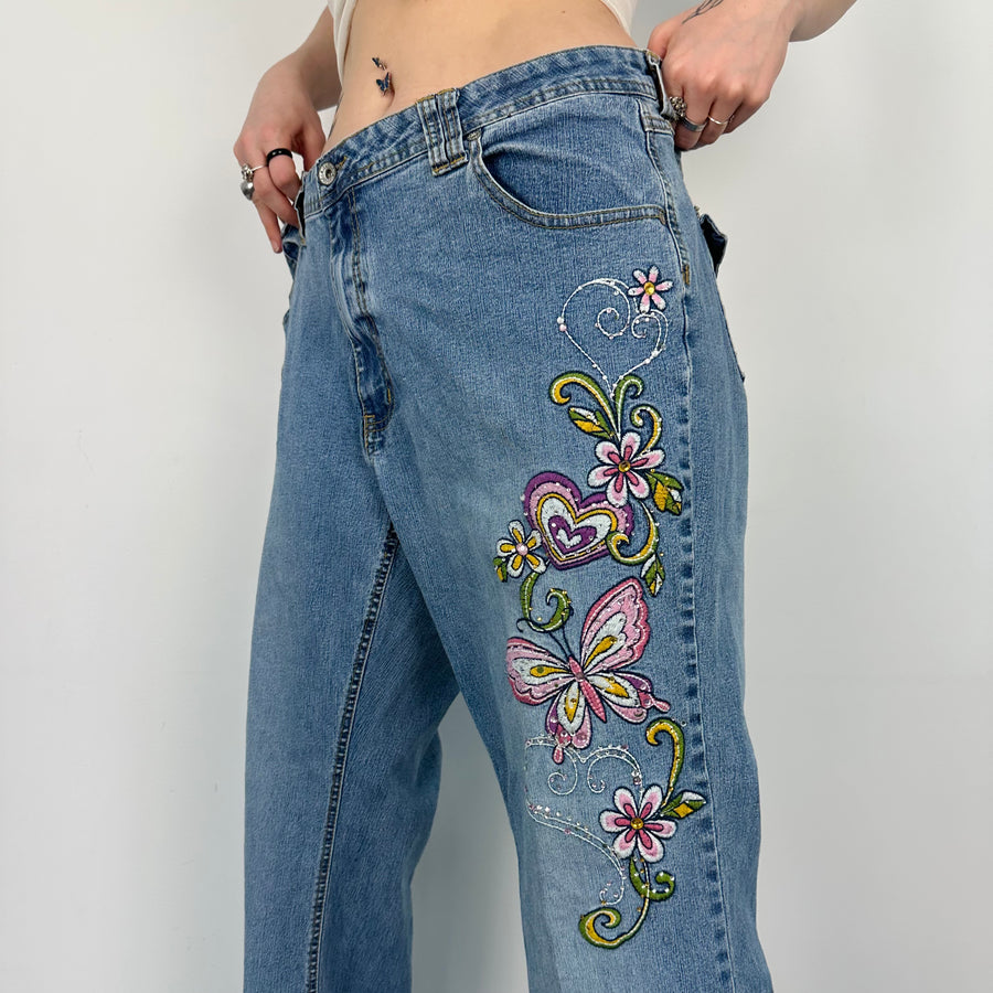 Y2K Embroidered Denim (Size 22) — Holy Thrift