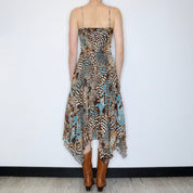Y2K Print Midi Dress (S-M)