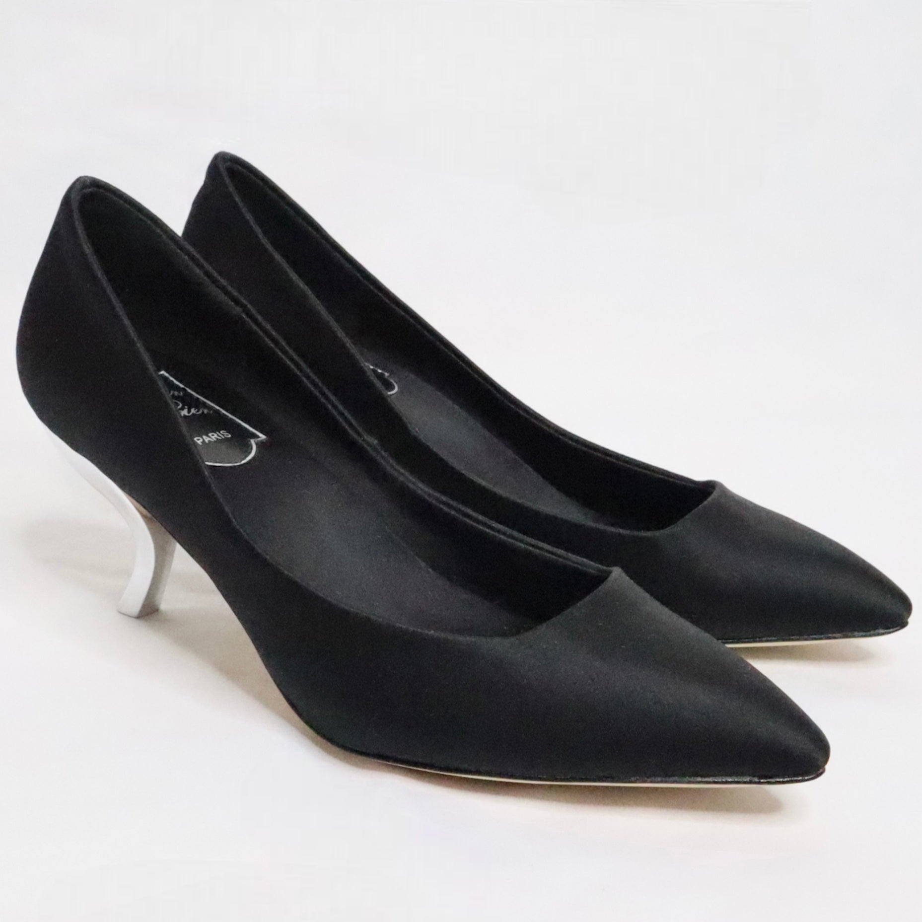 Roger Vivier Black Satin Kitten Heels (5.5-6 US/36 EU)