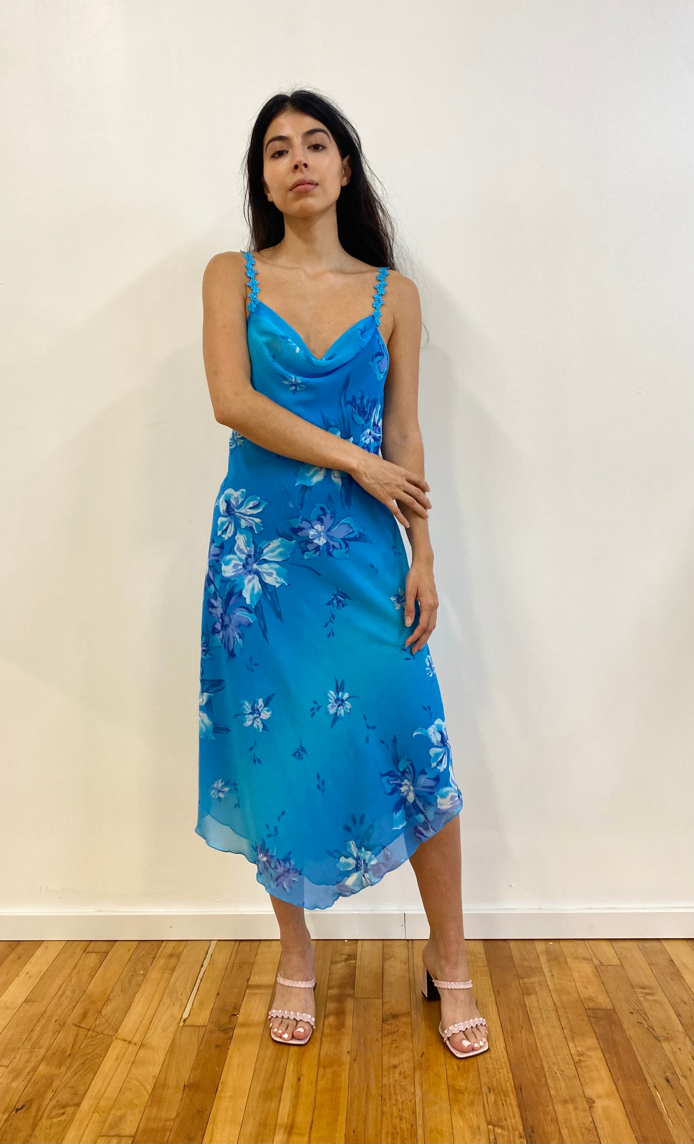 Tropical Blue Flower Dress