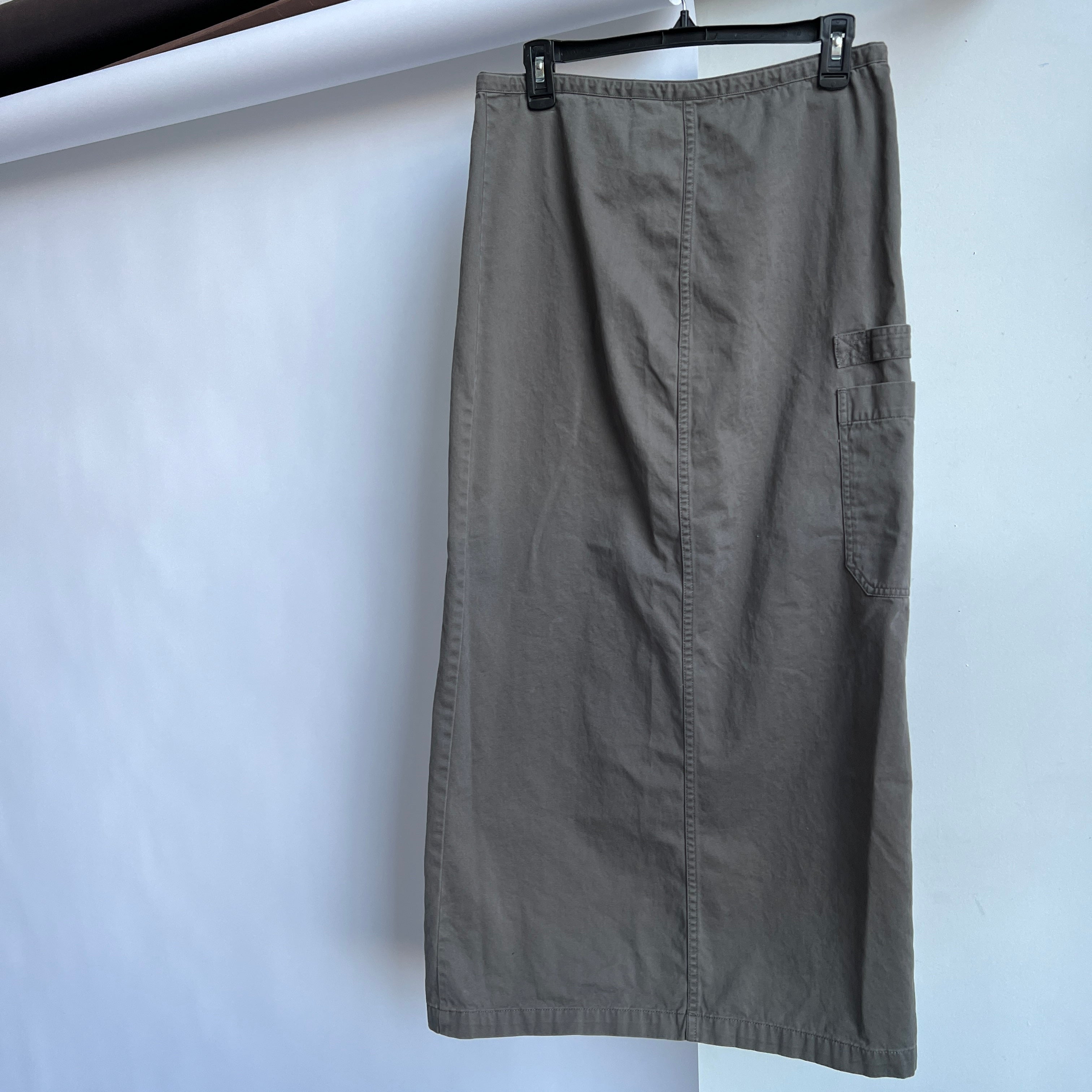 Slate green cargo maxi skirt