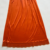 Orange satin maxi skirt