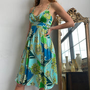 Silk paisley empire dress