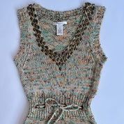 Multi color knit mini dress