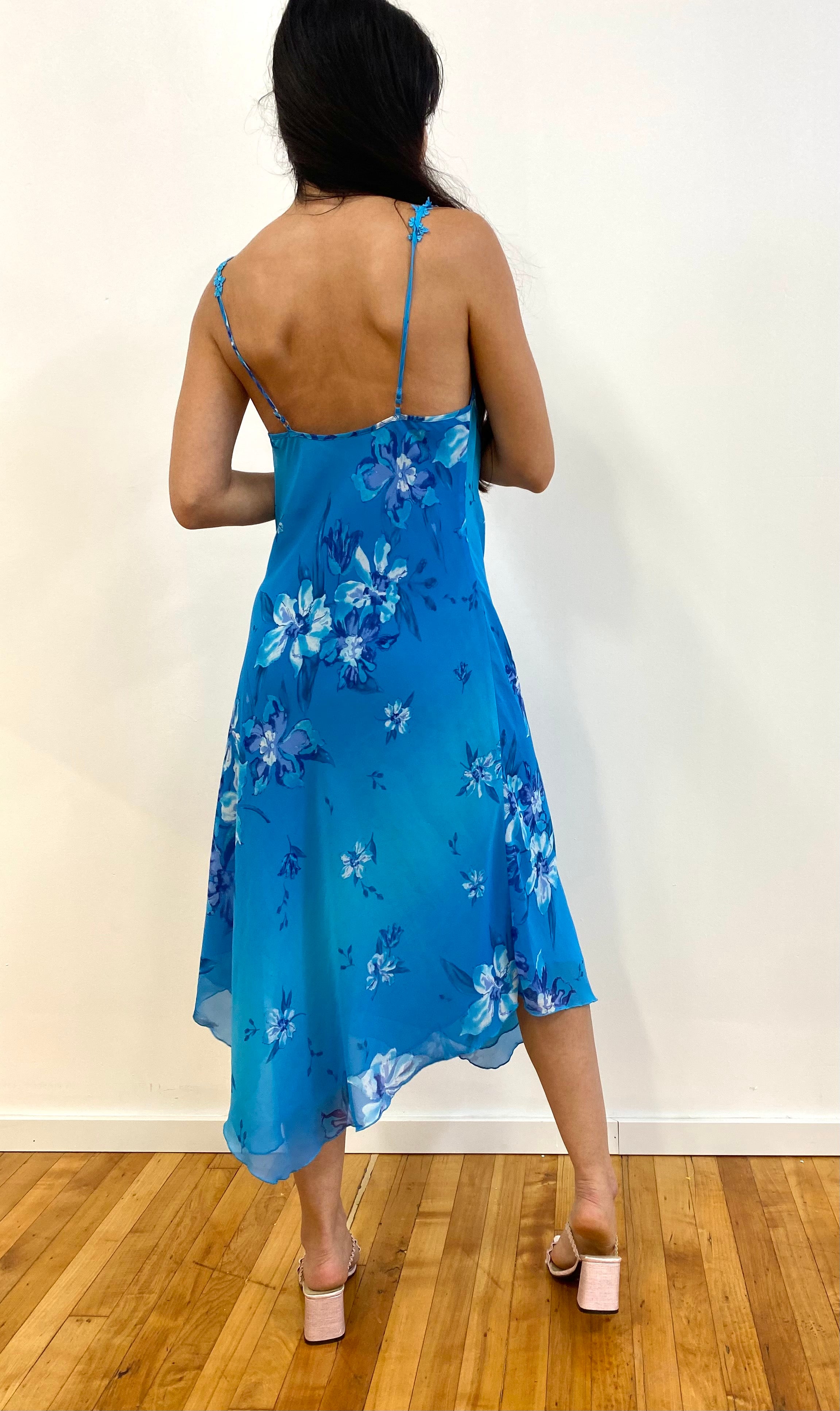 Tropical Blue Flower Dress