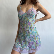 Blue lavender floral slip