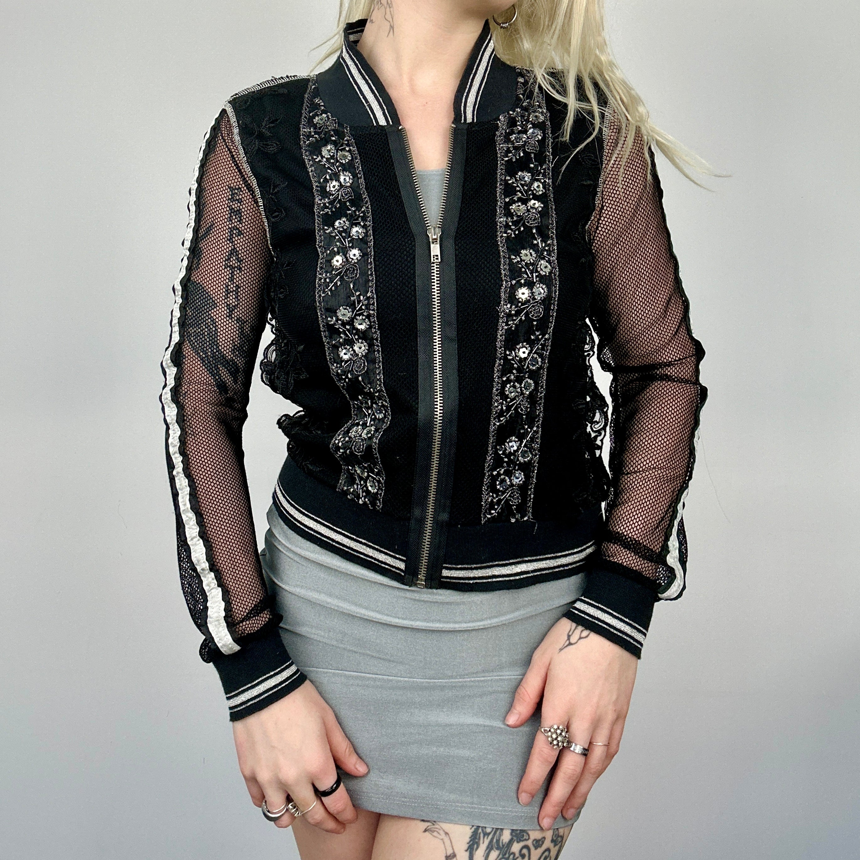 Designer Mesh Beaded Jacket (S)