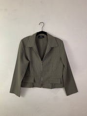 Tan gingham zip up