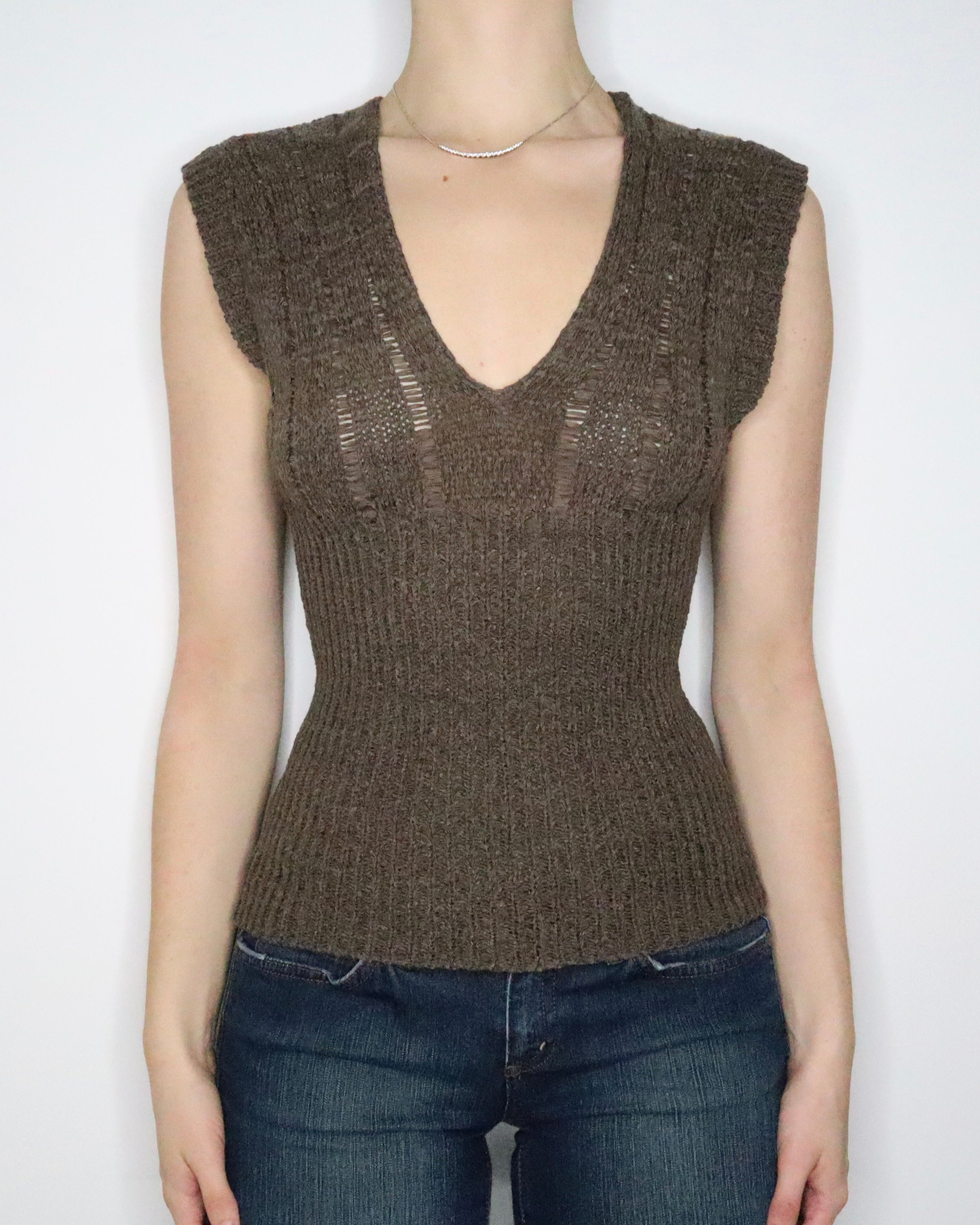 Brown Knit Vest (Small)