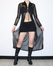 Goth Black Mesh Duster (M-L) 