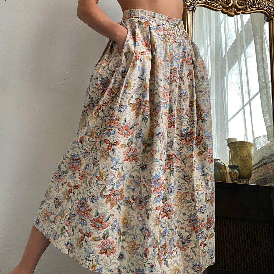 Vintage floral midi skirt