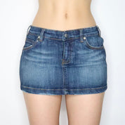 Low Waisted Denim Mini Skirt (Small)