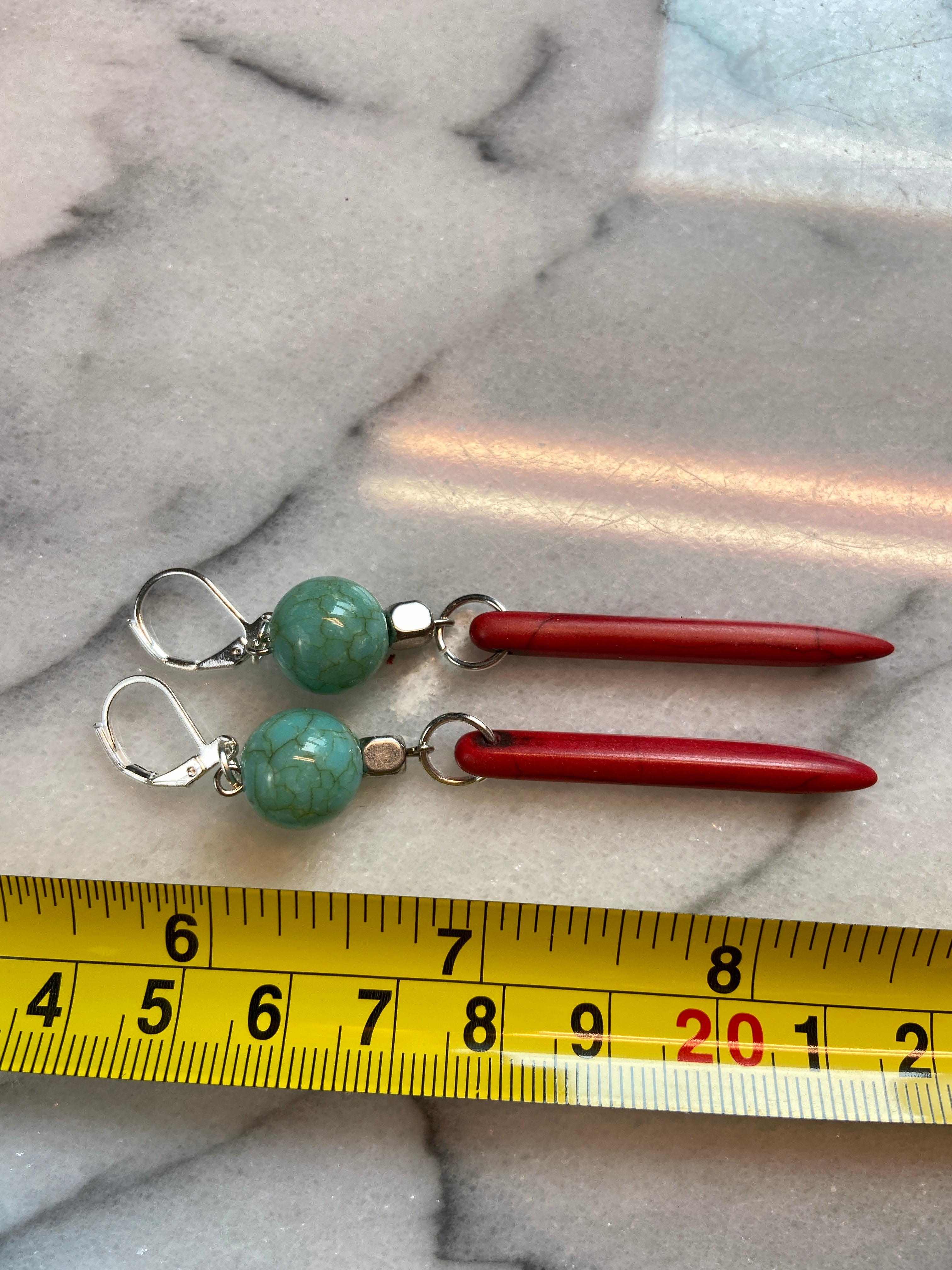Red& blue earrings