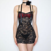 Black Lace Slip Dress (Small) 