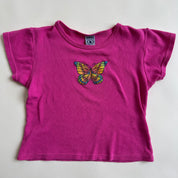 Y2k pink butterfly crop