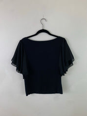 Black ruffle top