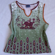 Elephant boho print tank