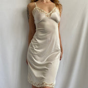 Vintage ivory satin slip