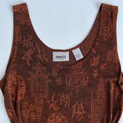 90s brown slinky graphic tank