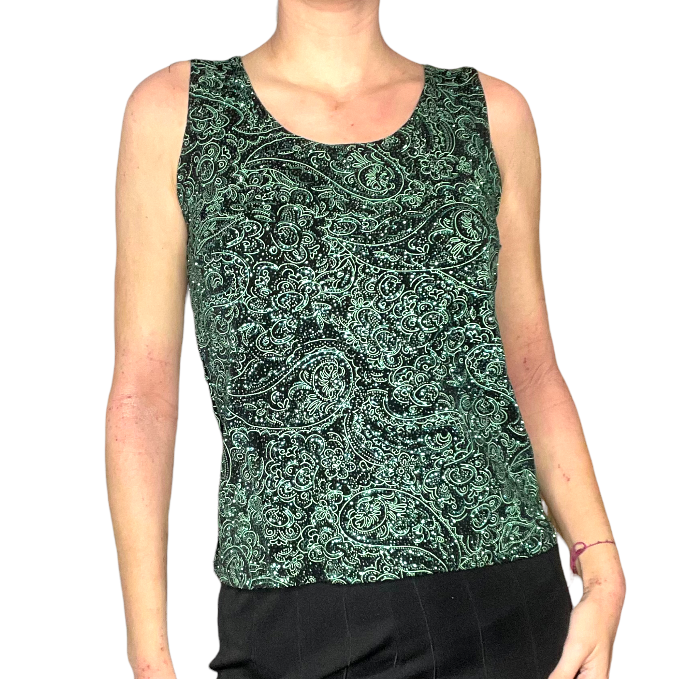 glittery paisley top