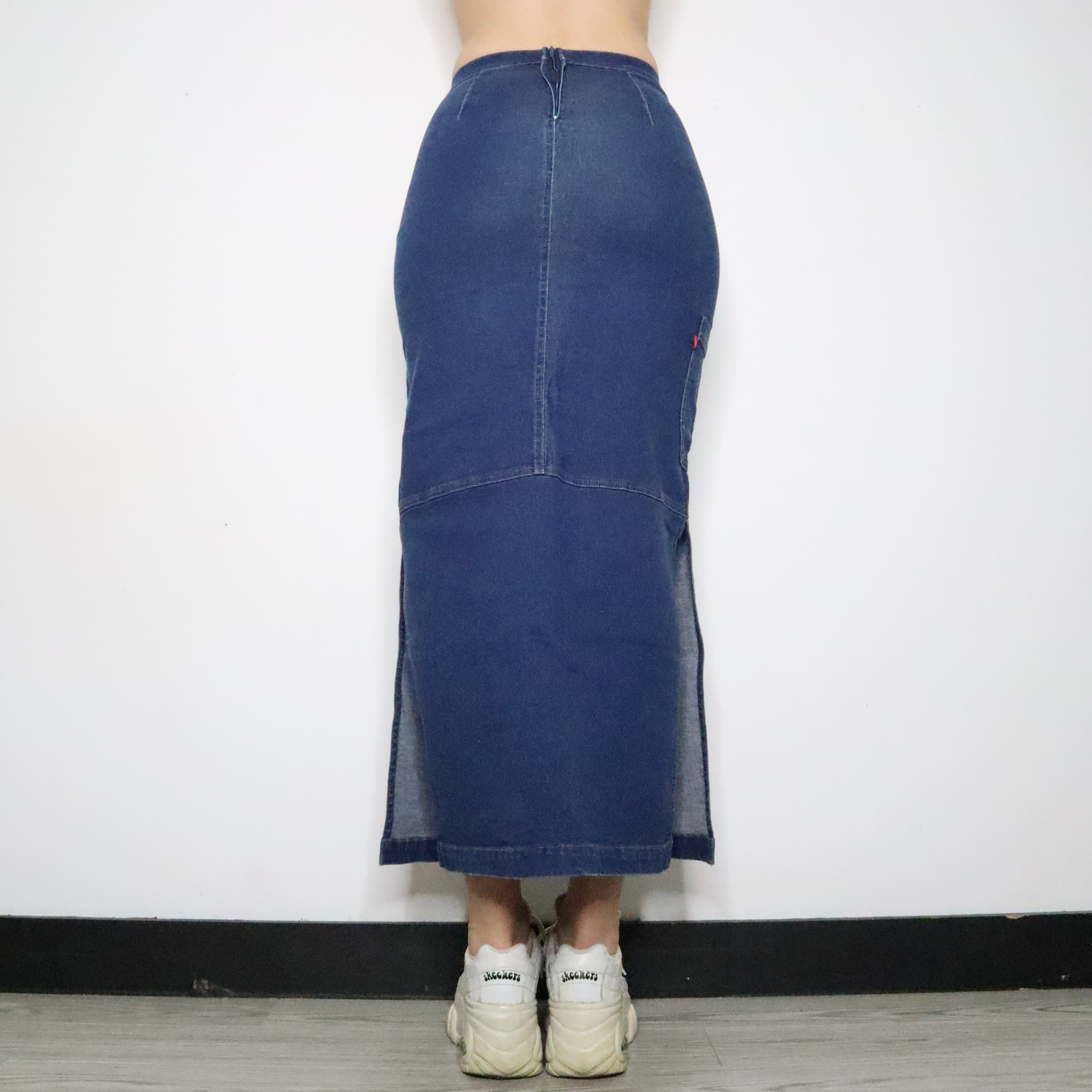 Denim Cargo Maxi Skirt (XS-S)