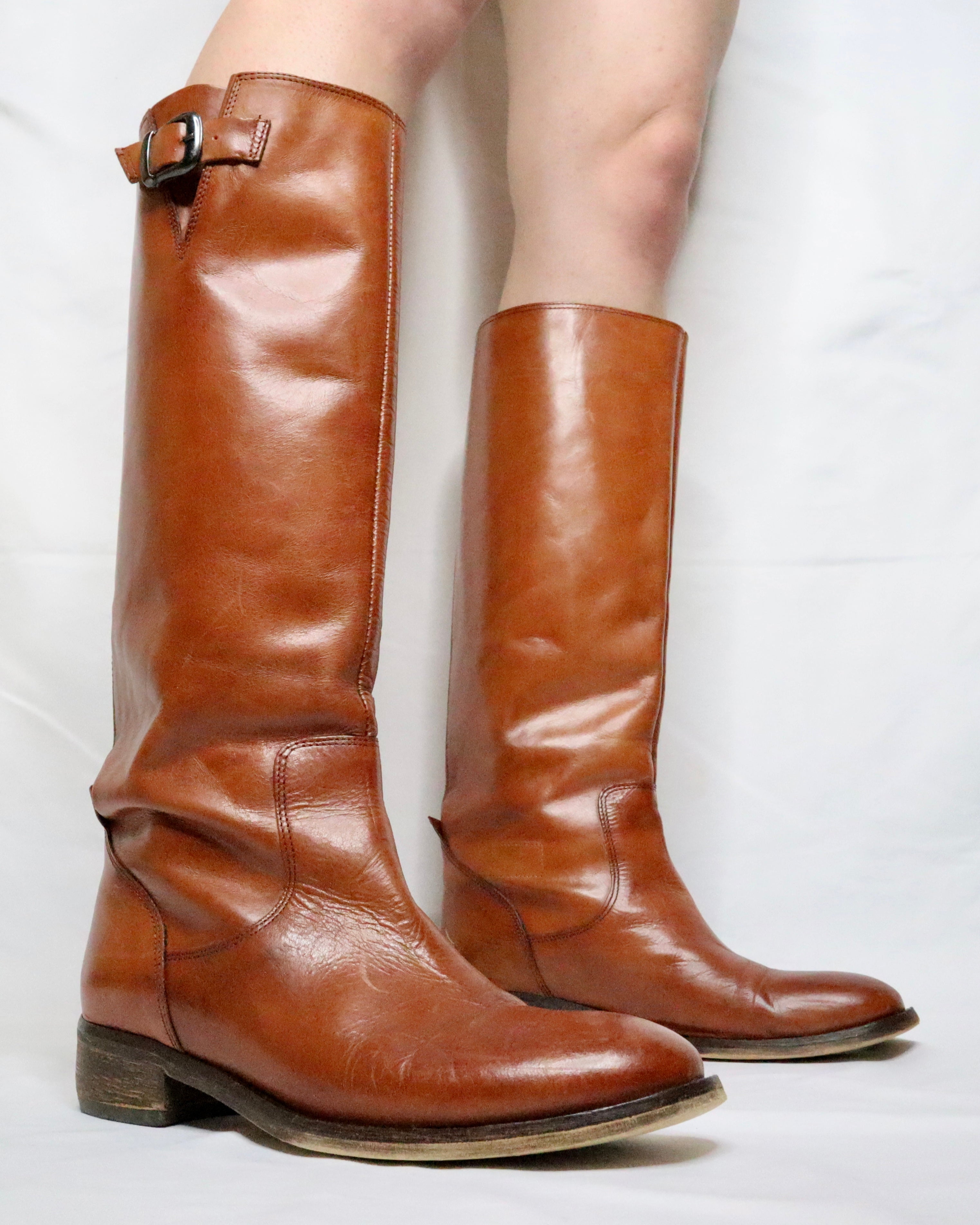 Brown Leather Riding Boots (7.5 US/38 EU)