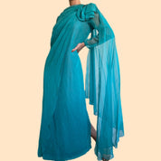 80s teal maxi dress