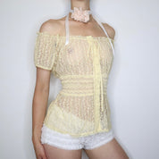 Lace Milkmaid Blouse (L-XL) 