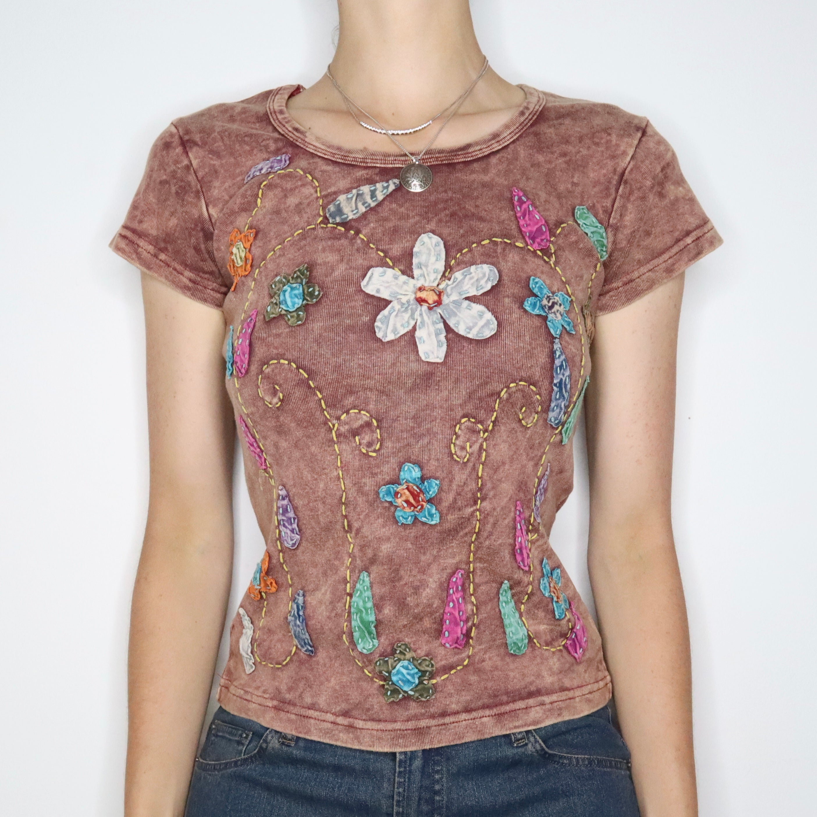 Patchwork Flower Baby Tee (Small) 