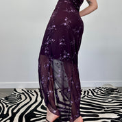 2000s Glitter Floral Tube Dress (M)