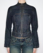Guess Zip Up Denim Jacket (Small) 
