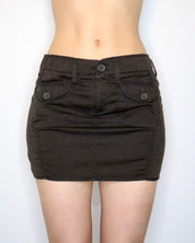 Dark Brown Cargo Mini Skirt (Medium) 