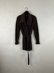 Ribbed tie cardigan