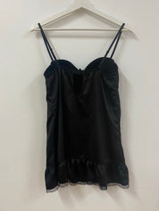 Black Silk Bustier Top