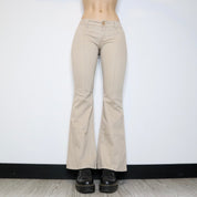 Tan Low Rise Flare Pants (Small) 