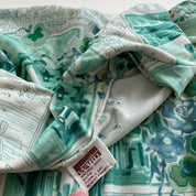 Vintage teal town print