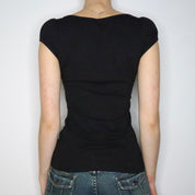 Bebe Black Diamanté Tee (Medium)
