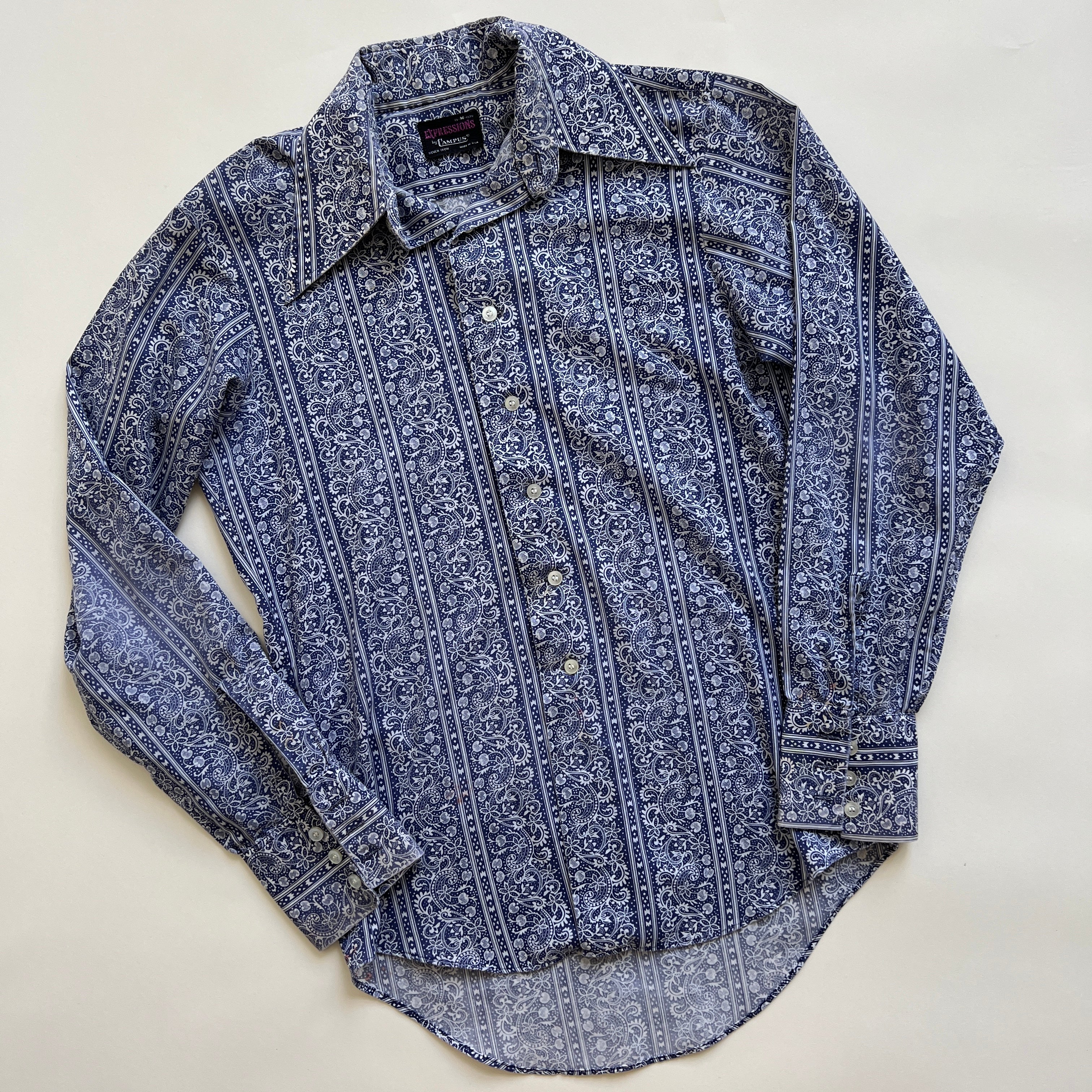 Vintage blue print button down