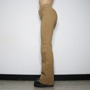 Guess Tan Pinstripe Flare Pants (Large)