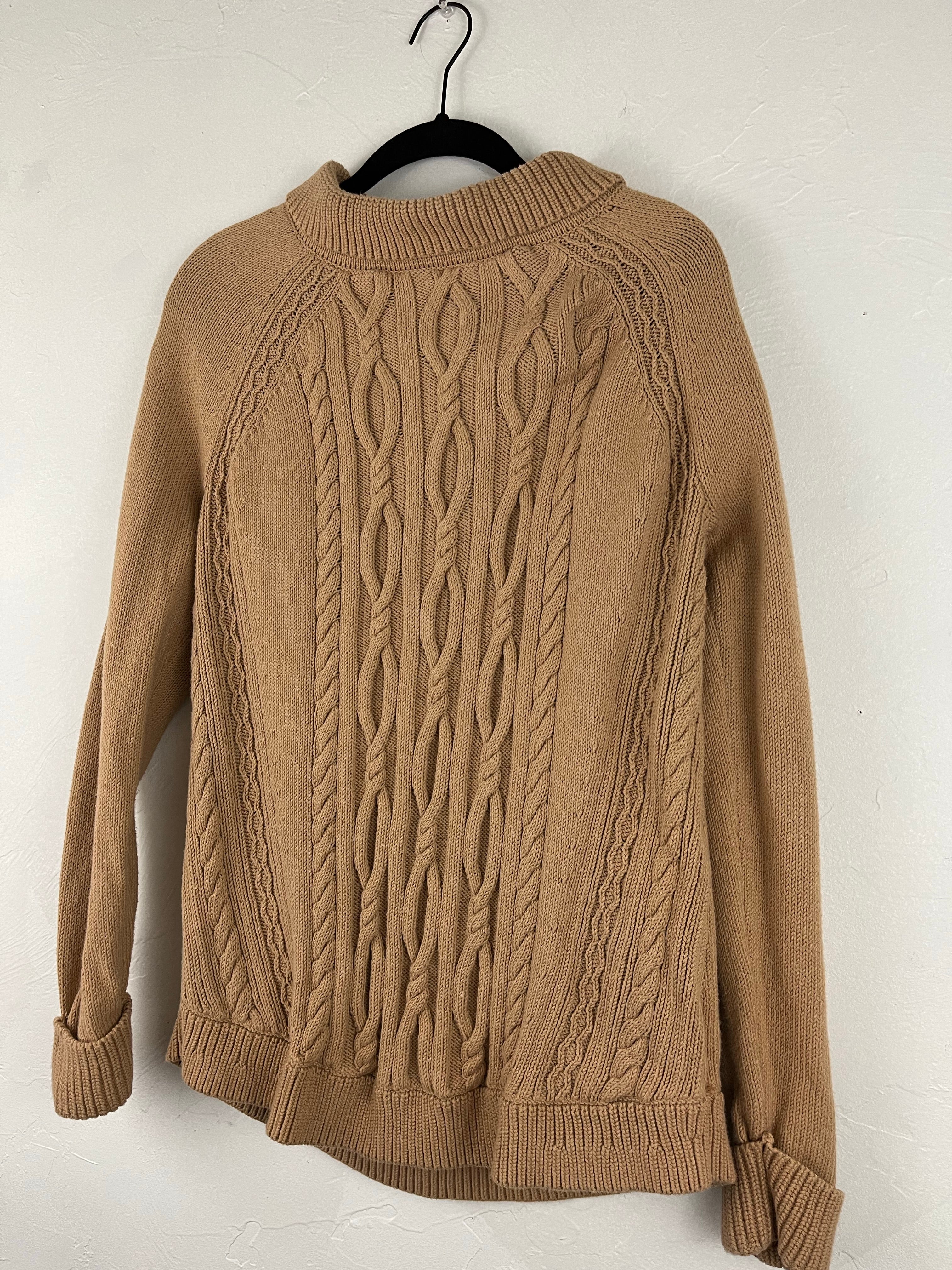 Camel cable knit