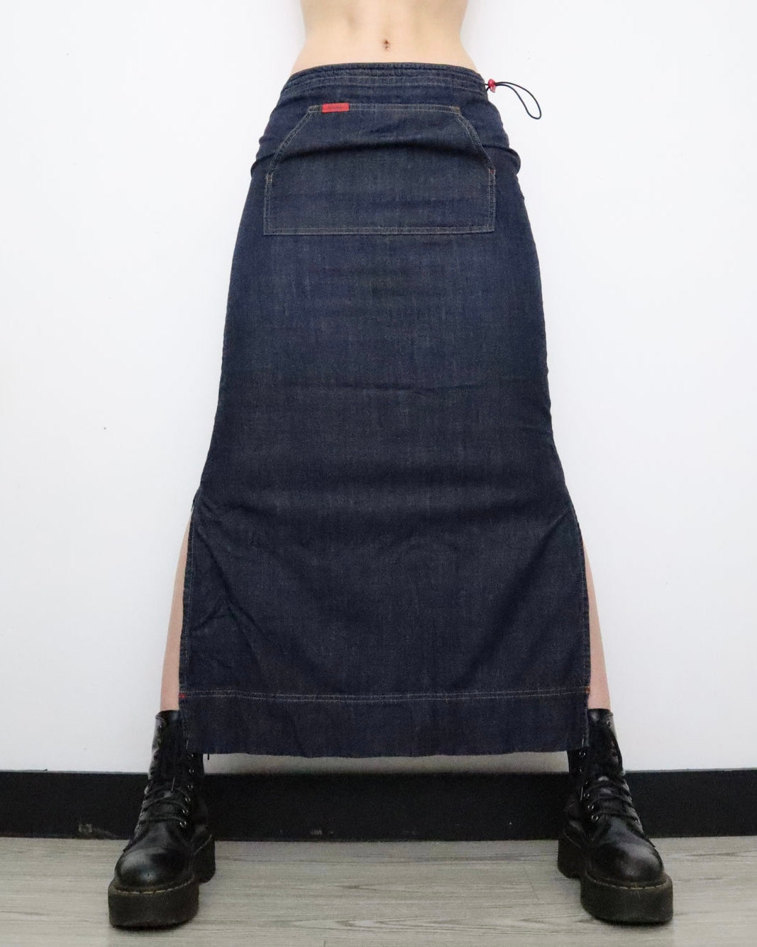 Denim Cargo Maxi Skirt (S-M)