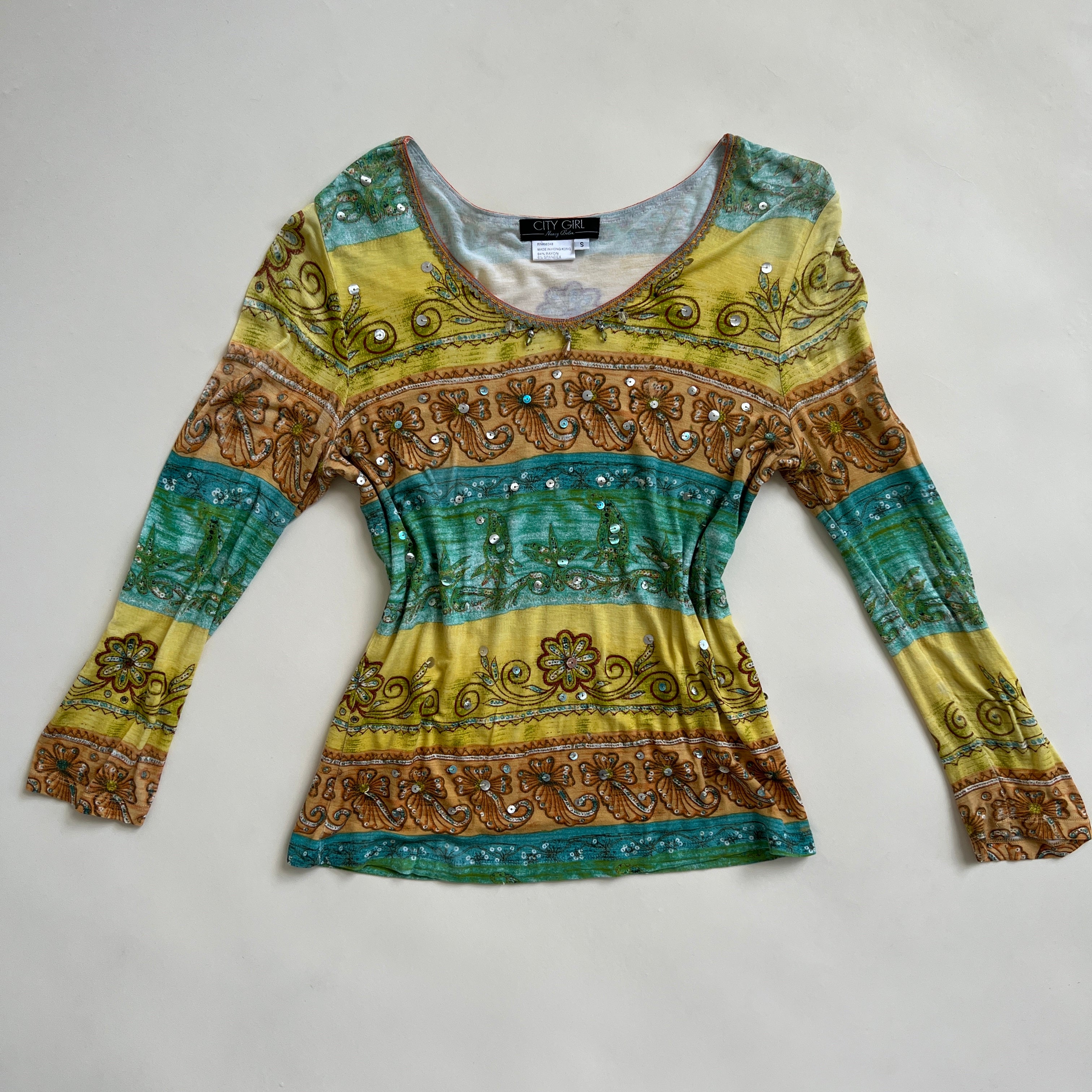 y2k sequin beaded boho knit