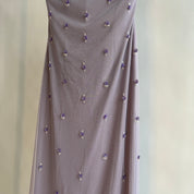 Vintage strapless lavender formal dress