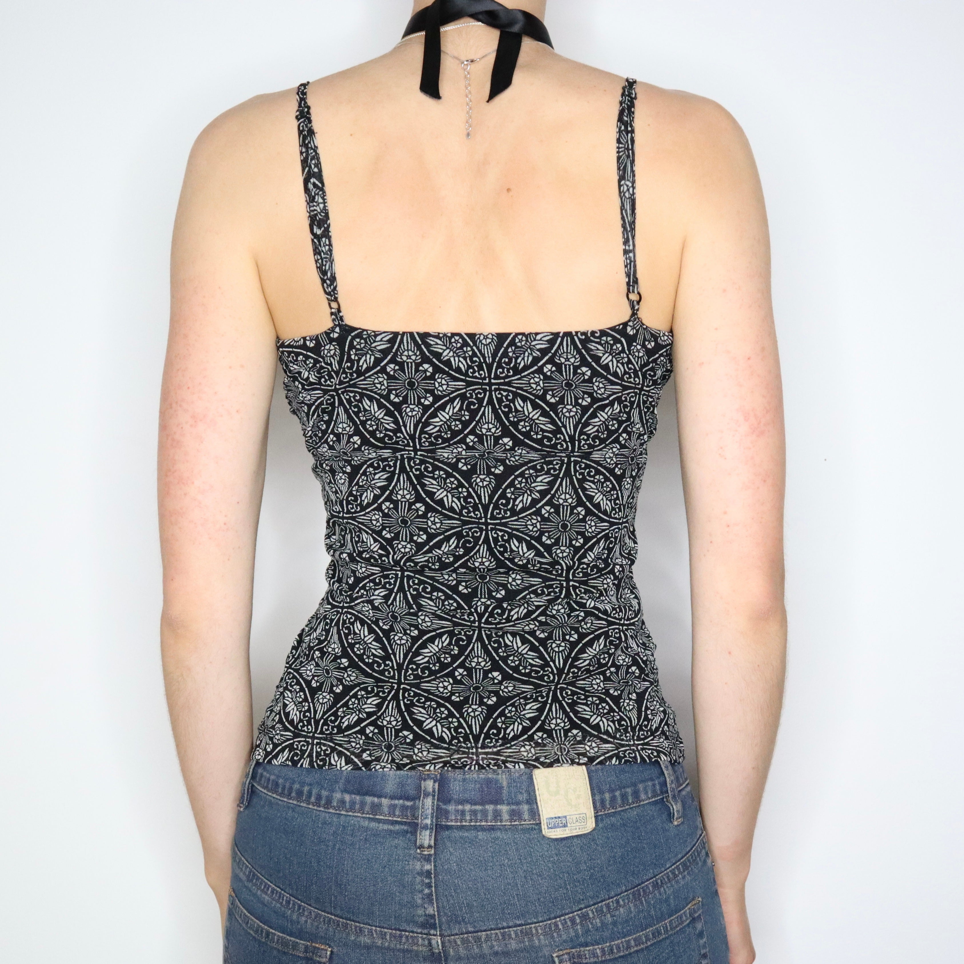 Y2K Mesh Print Camisole (S/M)