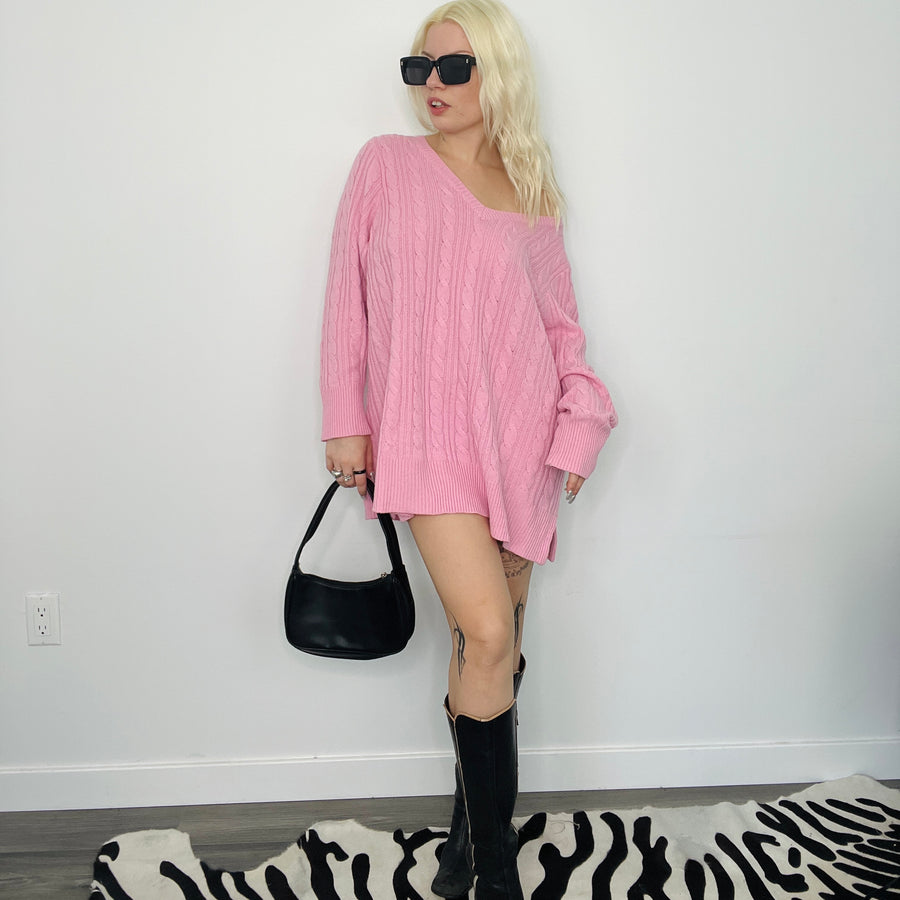 Bubblegum Pink Sweater Dress