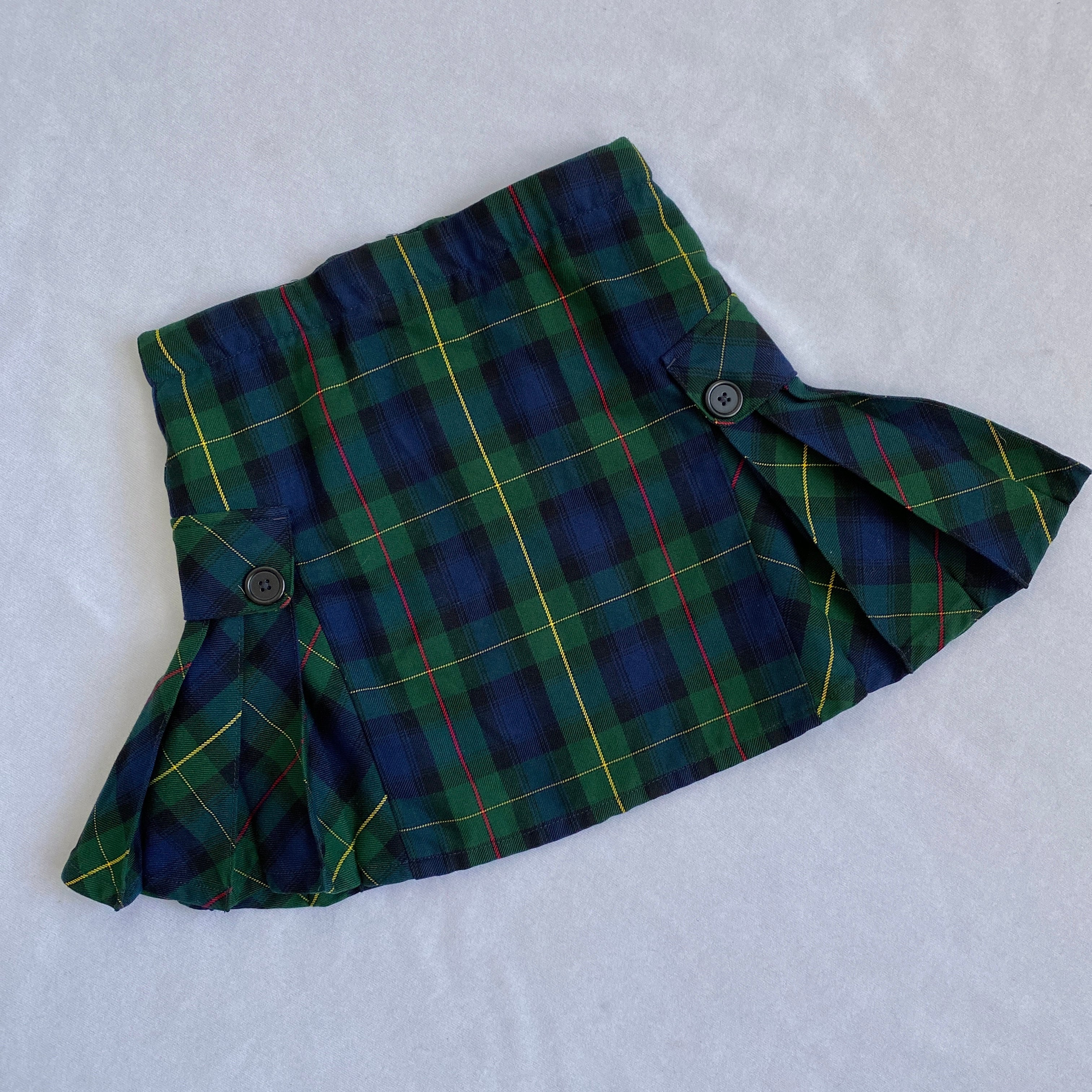 green plaid school skirt