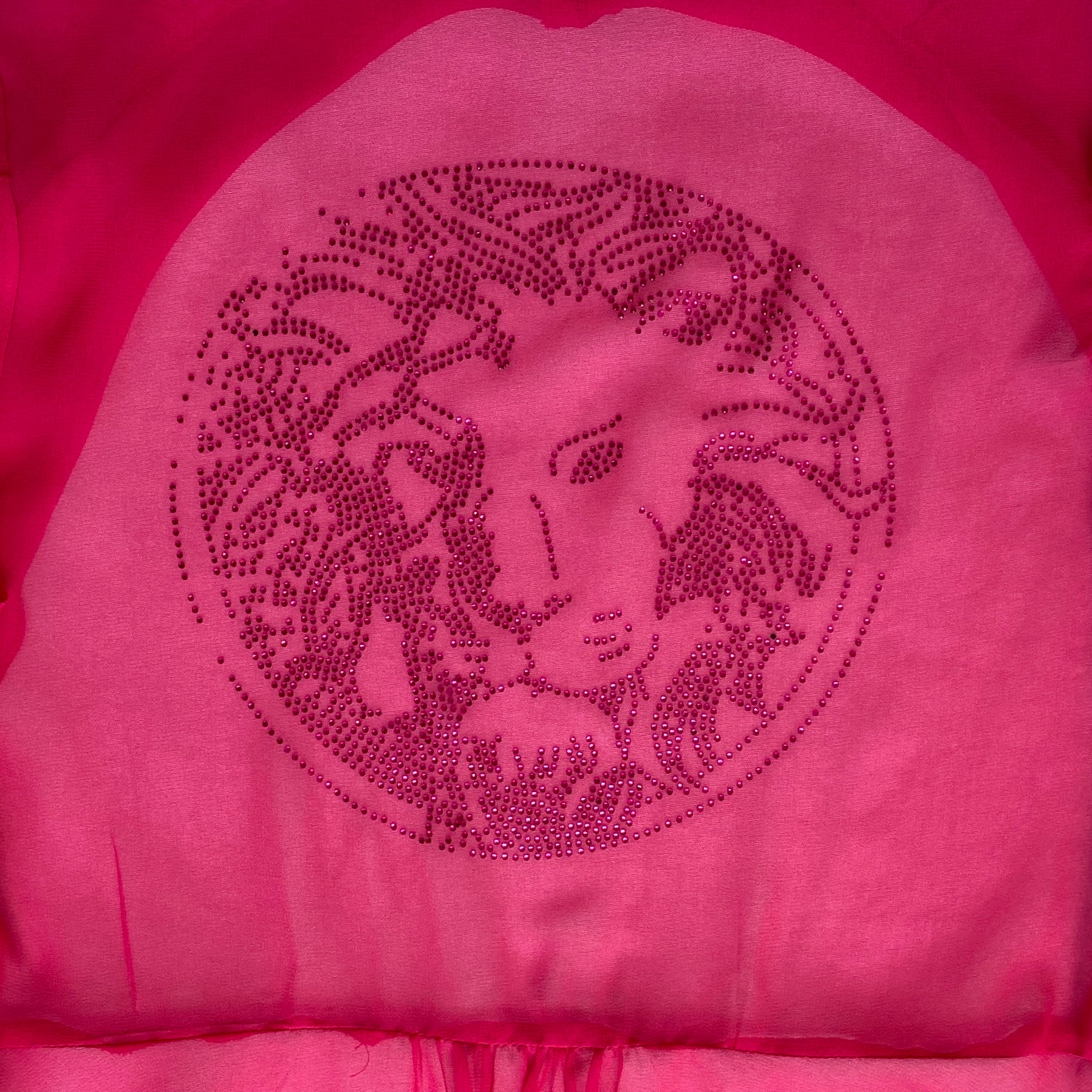 Lion gem studded sheer robe