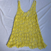 Yellow crochet mini dress